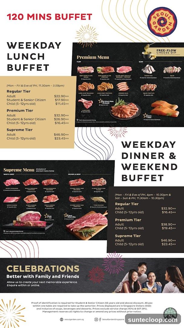 Seoul Garden Buffet Menu