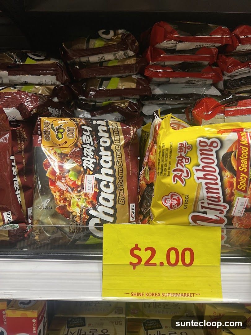 Ramen Noodles on Shelf