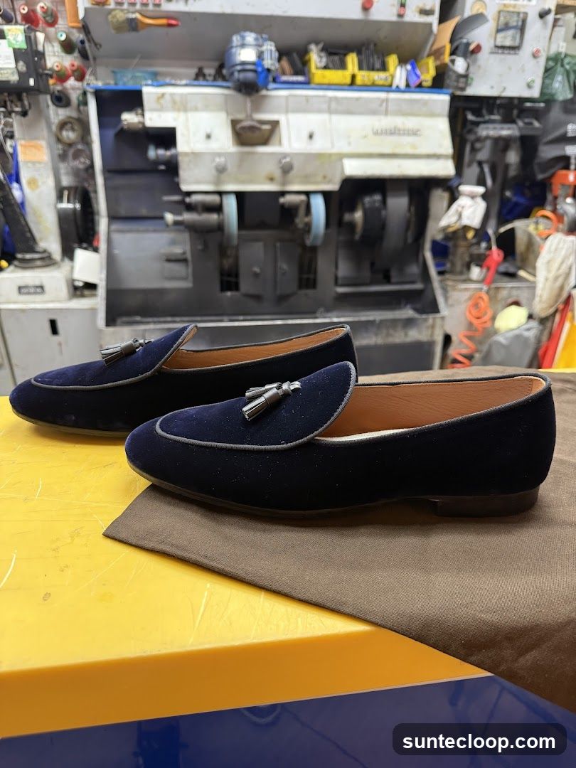 Velvet Loafers in Workshop
