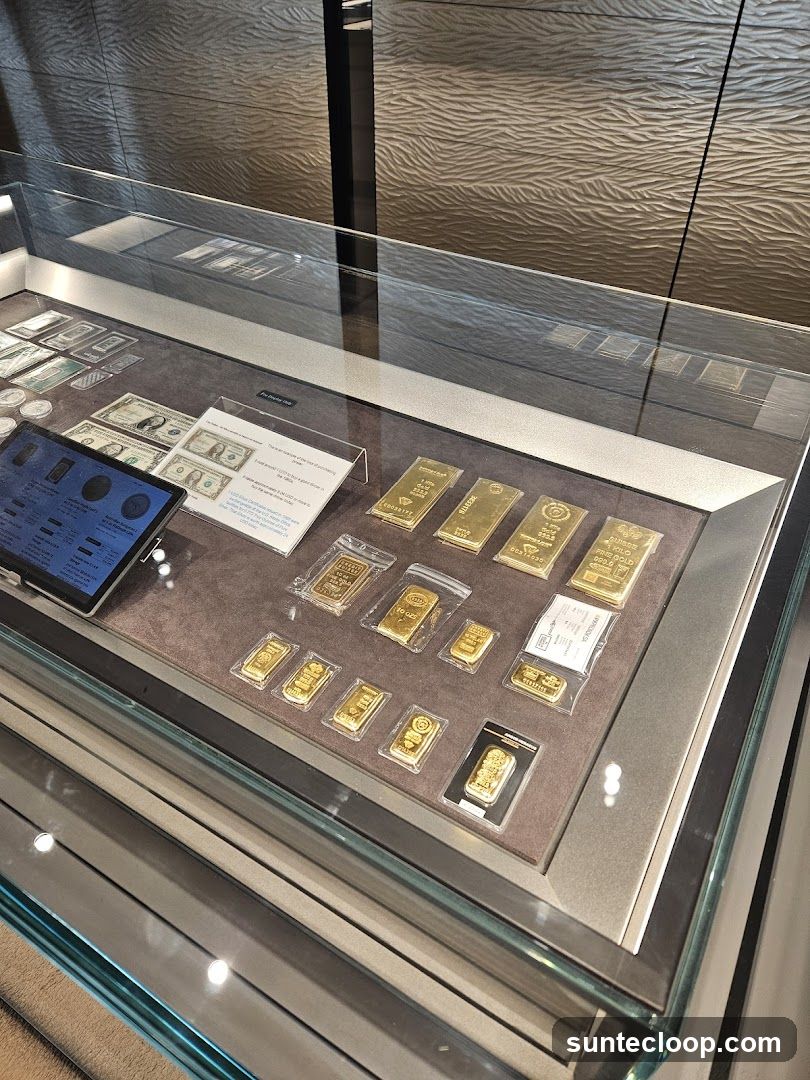 Gold Bars and Currency Display