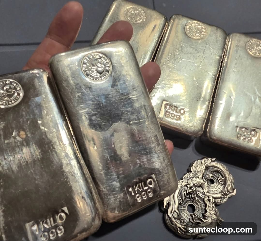Silver Bars and Dragon Medallions