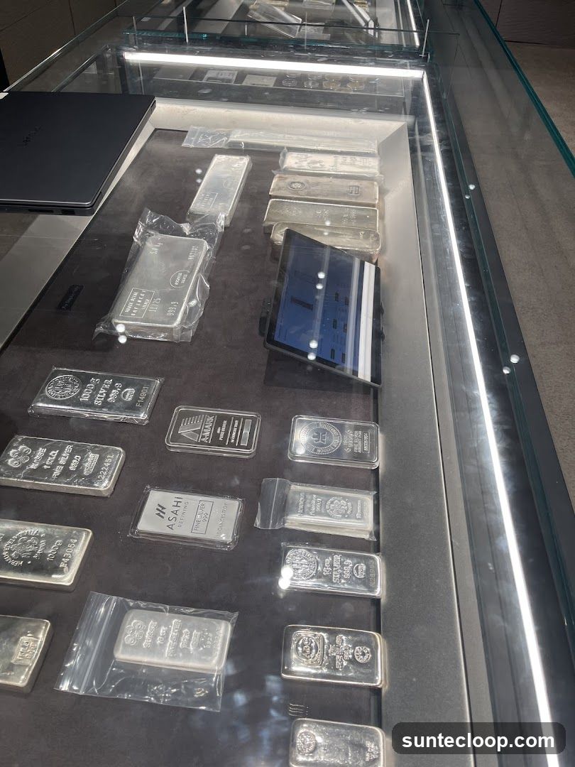 Display Case with Silver Bars