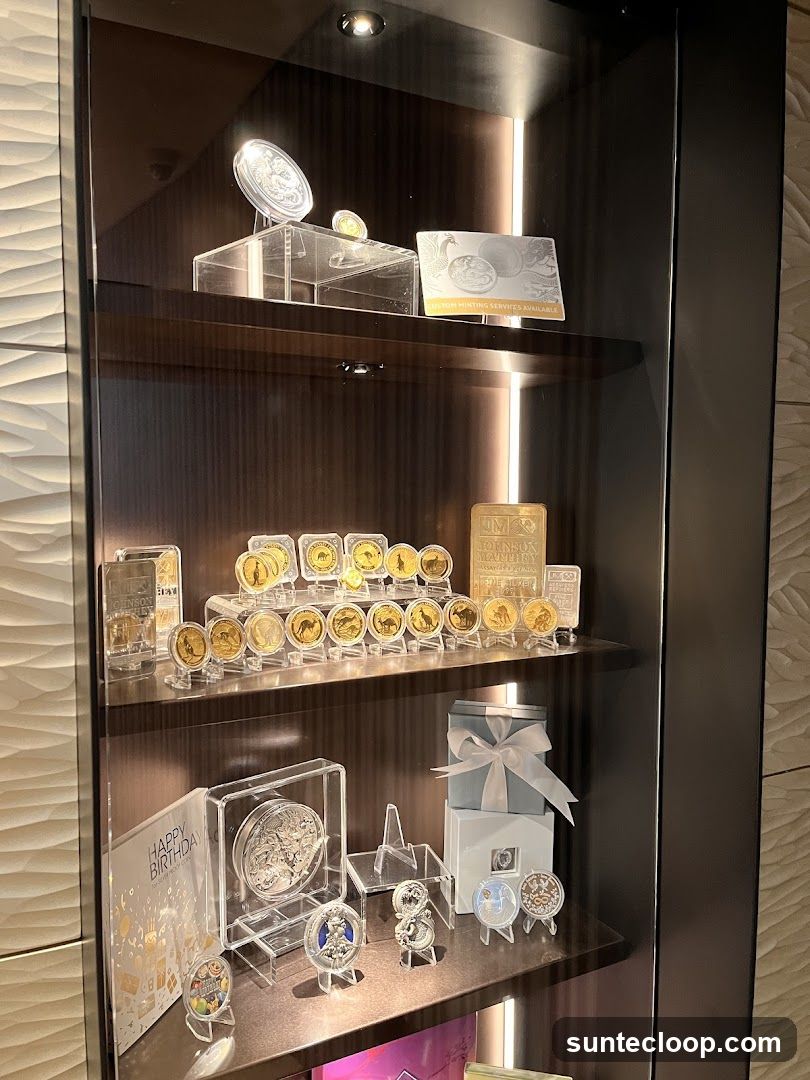Display Case with Coins and Bullion