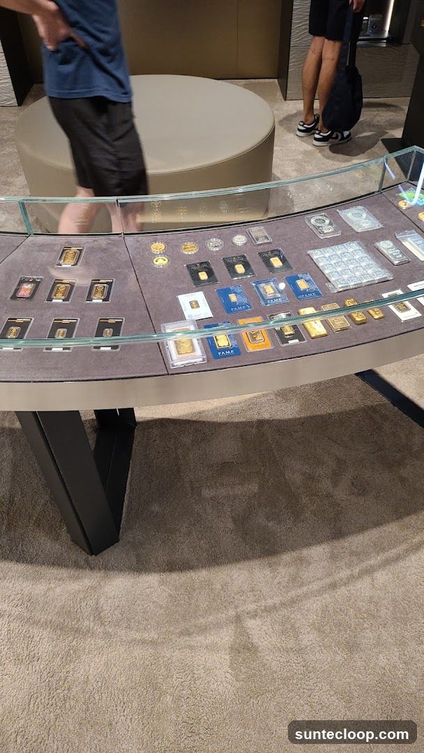 Display of Gold Bars and Coins