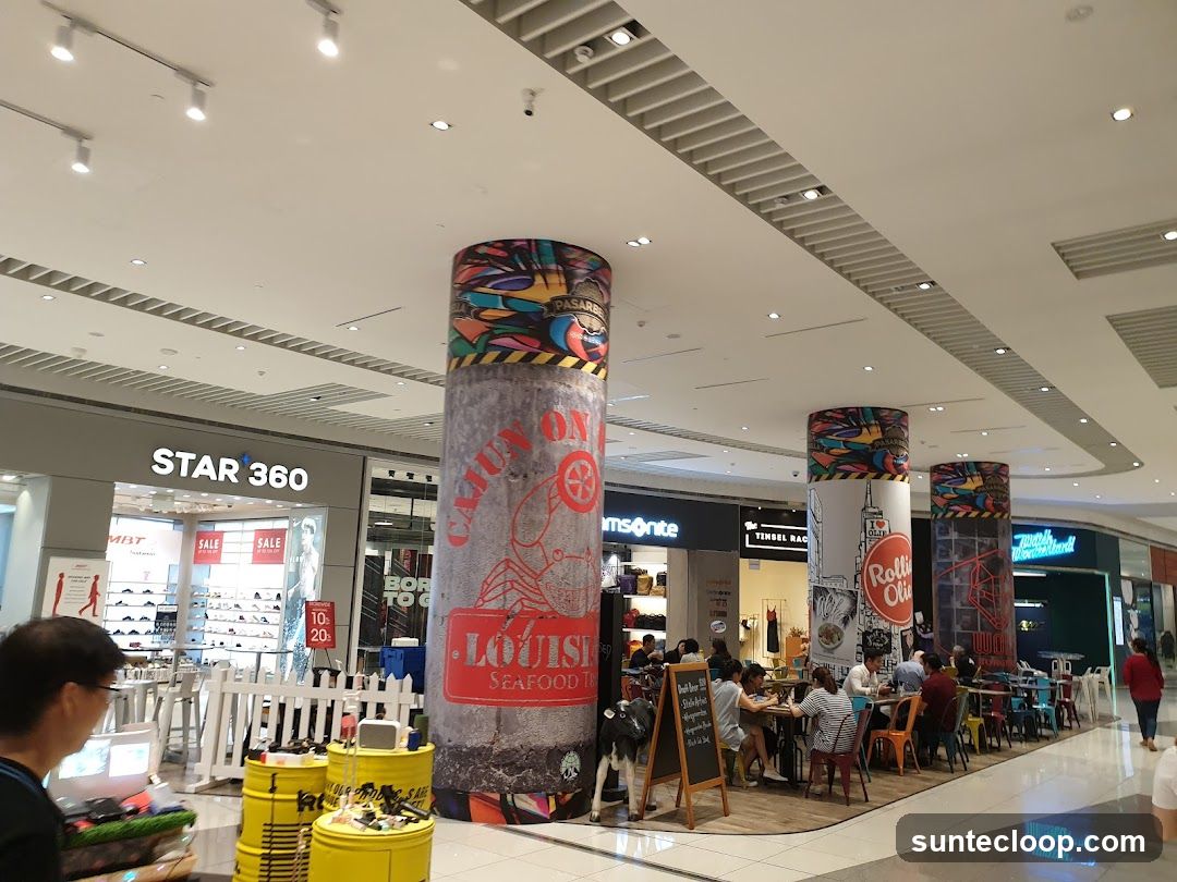 Indoor Shopping Mall with Stores and Restaurants