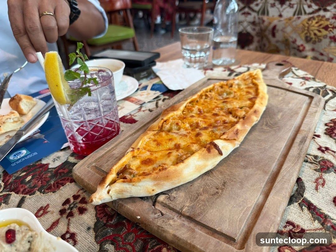 Pide with Cheese and Meat