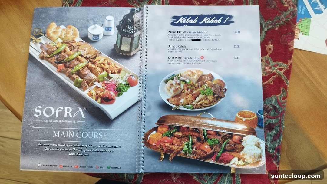 Sofra Turkish Cafe & Restaurant Main Course Menu