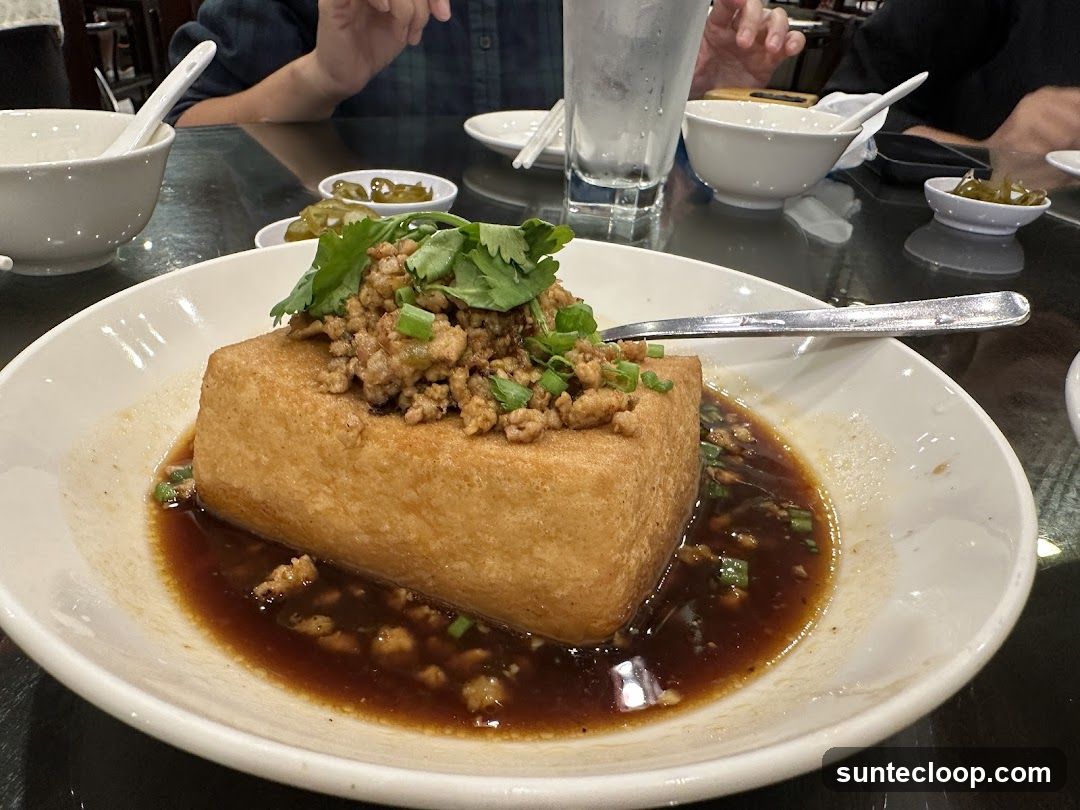 Fried Tofu with Minced Meat and Sauce