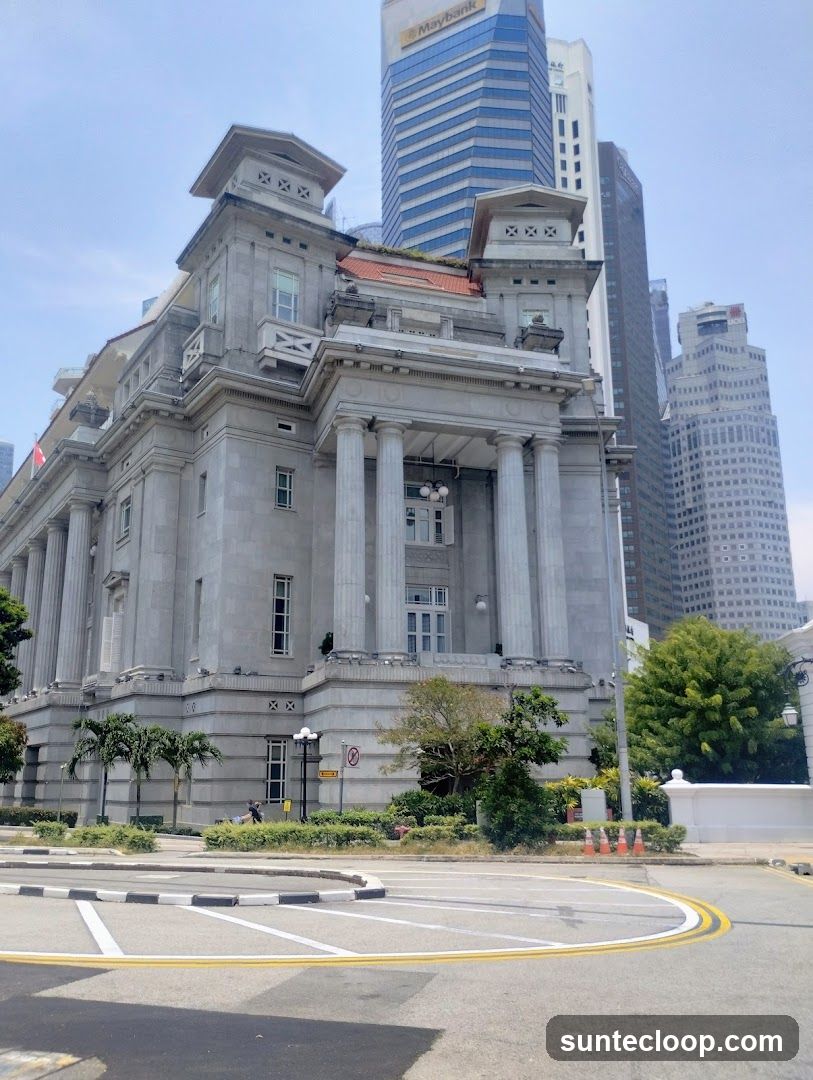 Grand Building Facade with Modern Skyscrapers