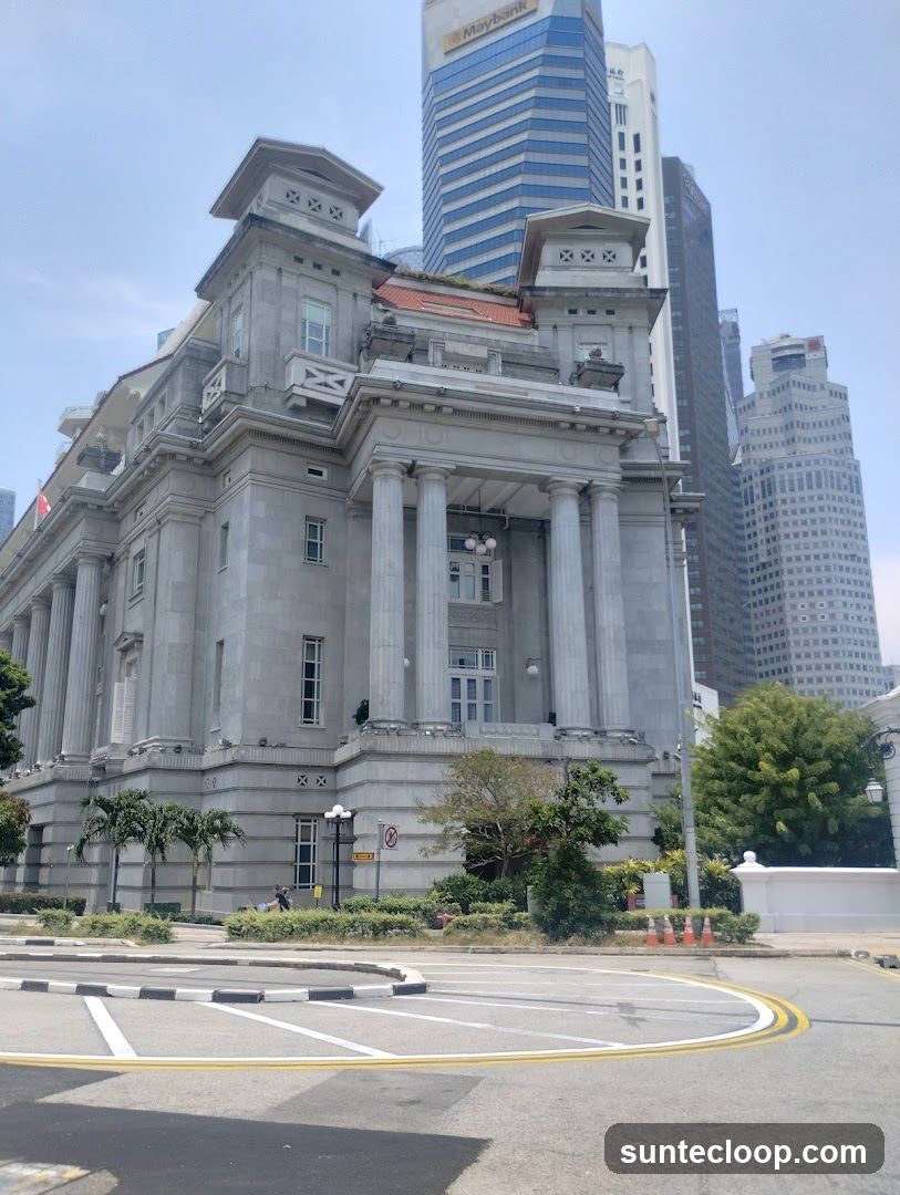 Grand Building Facade with Modern Skyscrapers