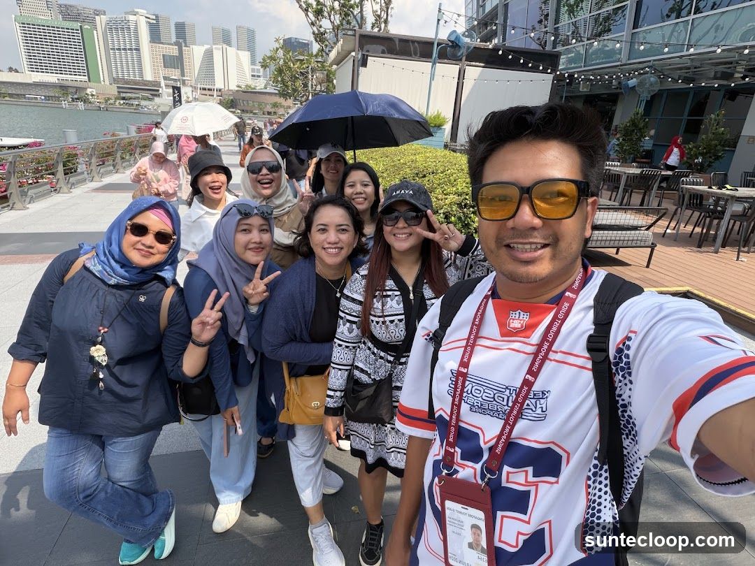 Group of people posing for a selfie outdoors
