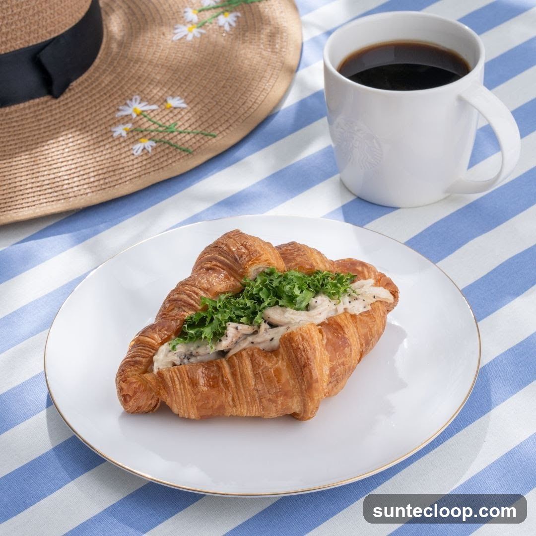 Croissant Sandwich and Coffee