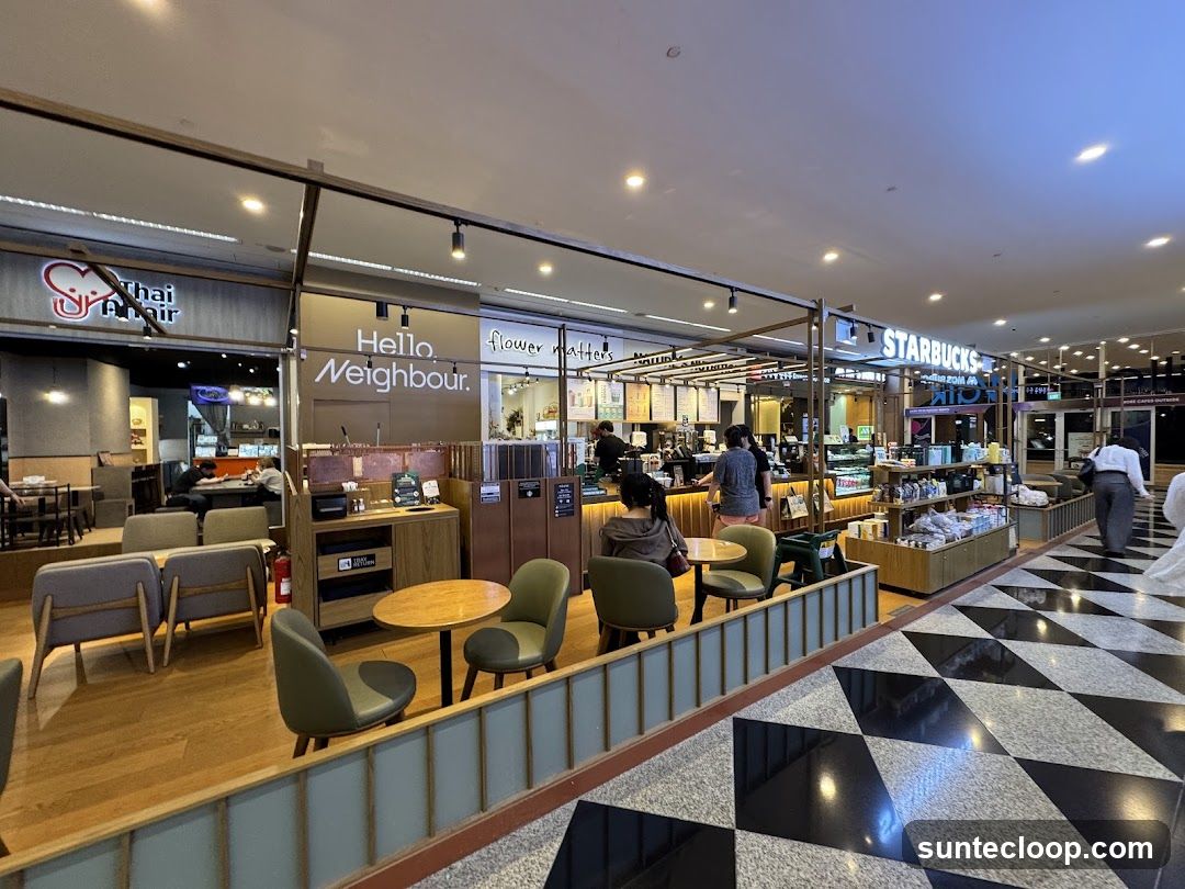 Starbucks and other shops