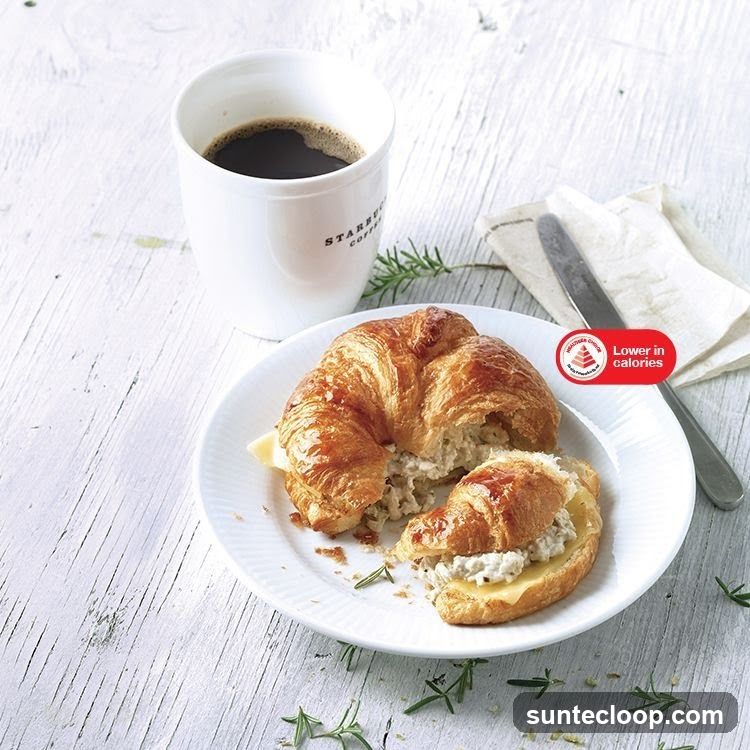 Croissant Sandwich and Coffee