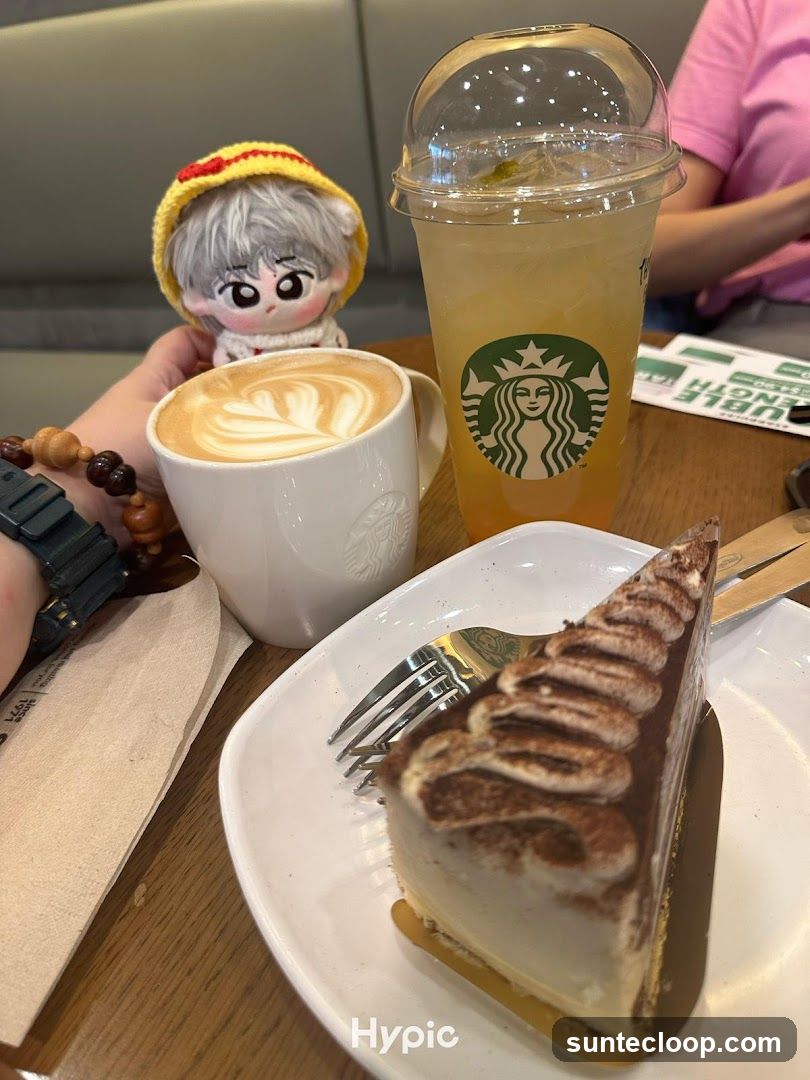 Starbucks Coffee and Cake
