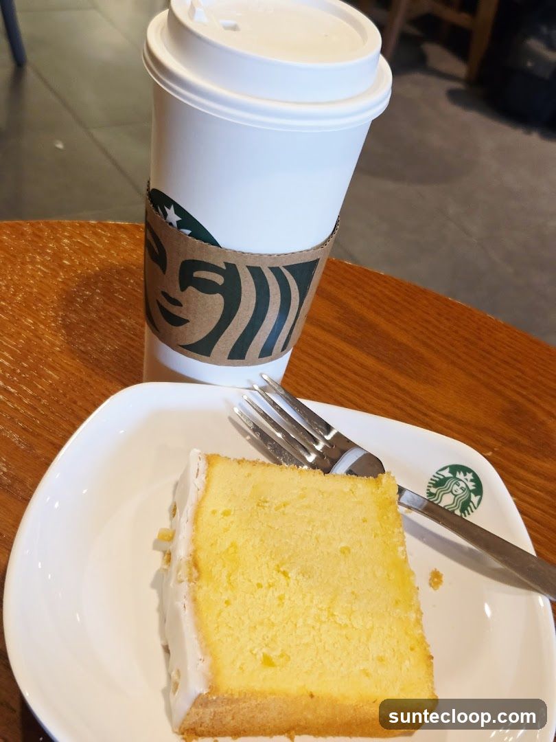 Starbucks Coffee and Cake