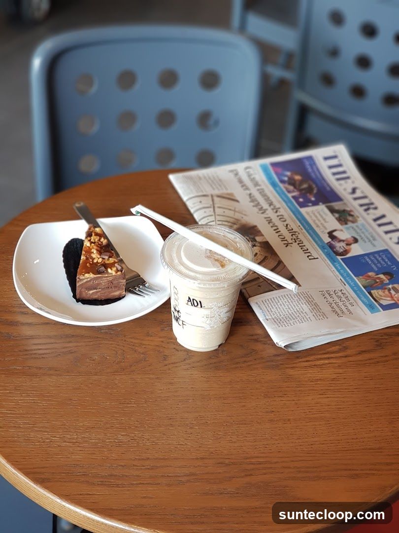 Coffee, Cake, and Newspaper