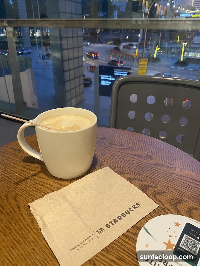 Starbucks Coffee with City View
