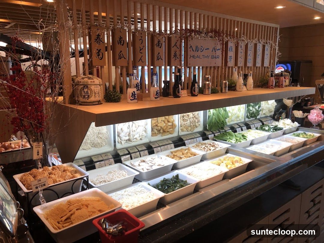 Buffet Display with Various Food Items