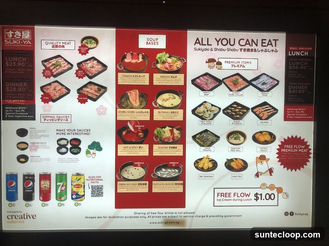 SUKI-YA Sukiyaki & Shabu-Shabu Menu
