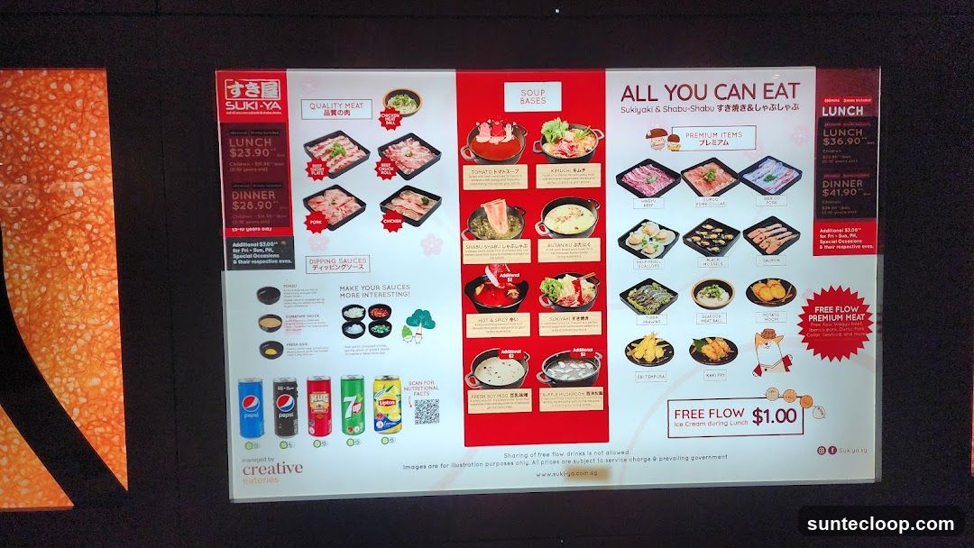 SUKI-YA Sukiyaki & Shabu-Shabu Menu