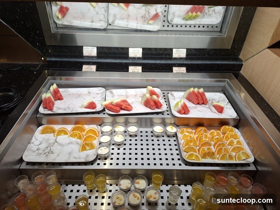 Buffet Display of Fruits and Desserts