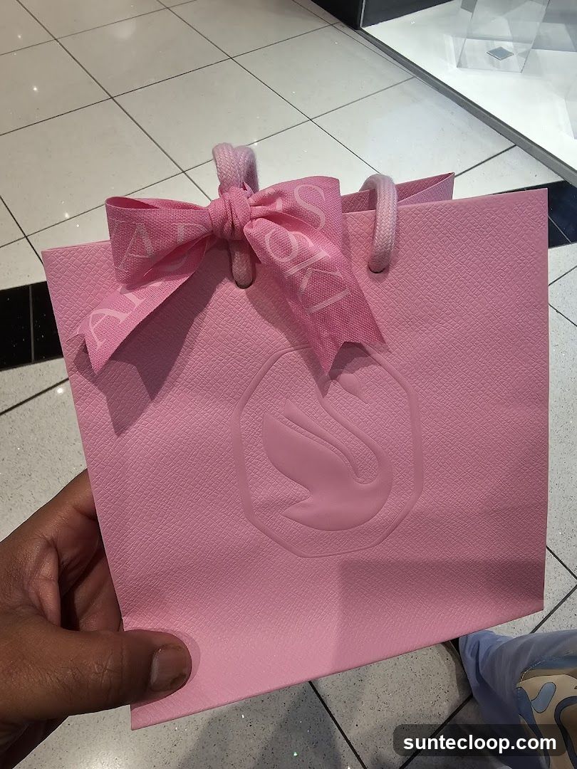 Pink Shopping Bag with Ribbon