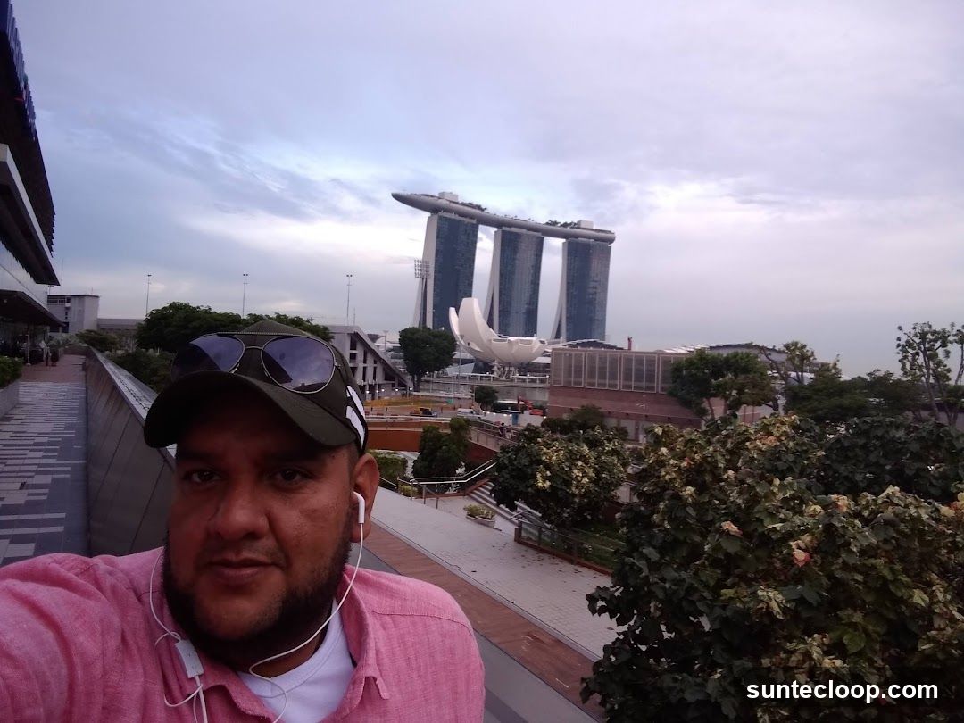 Man in front of Marina Bay Sands
