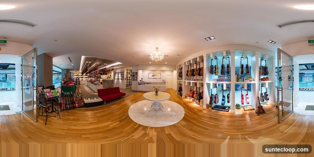 Interior of a musical instrument store