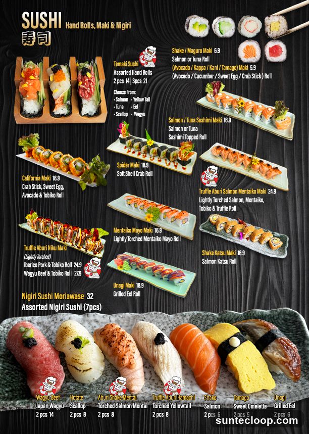 SUSHI Hand Rolls, Maki & Nigiri