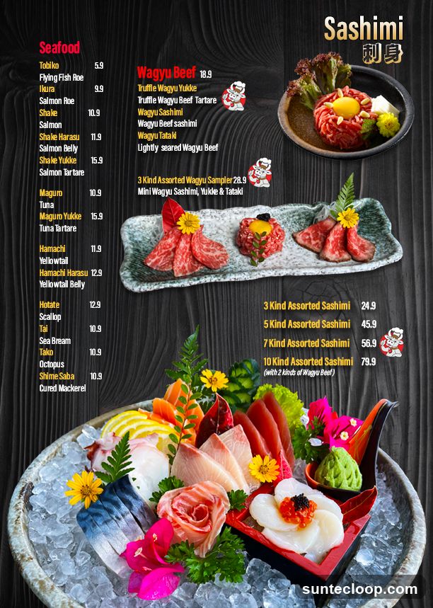 Sashimi Menu
