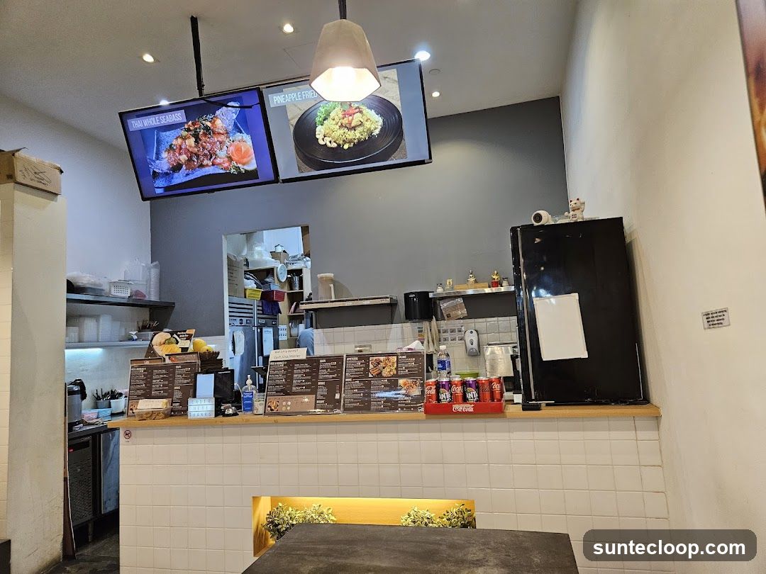Restaurant Counter with Digital Menu Boards