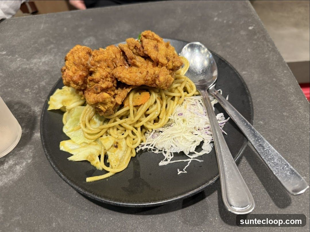 Fried Chicken and Noodles