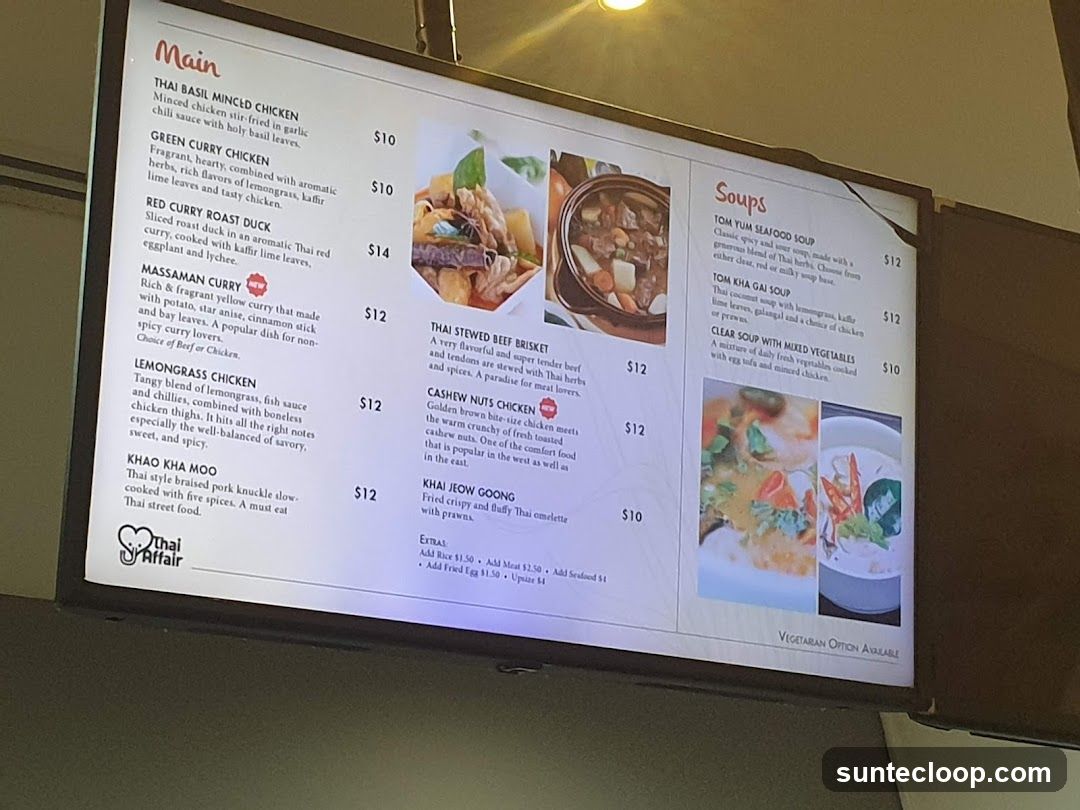 Thai Affair Menu