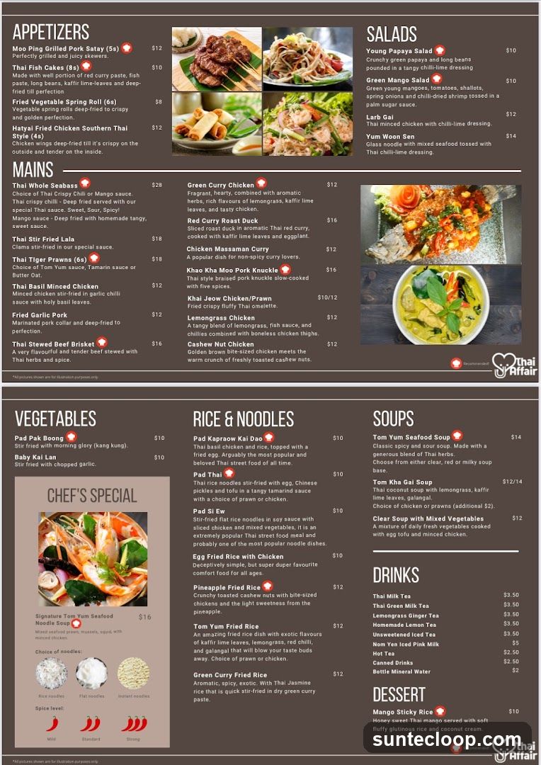 Thai Affair Menu