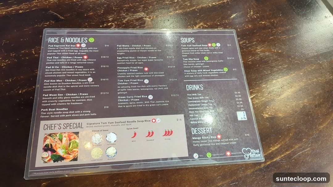 Thai Affair Menu