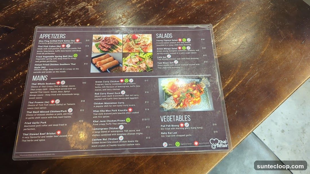 Thai Affair Menu