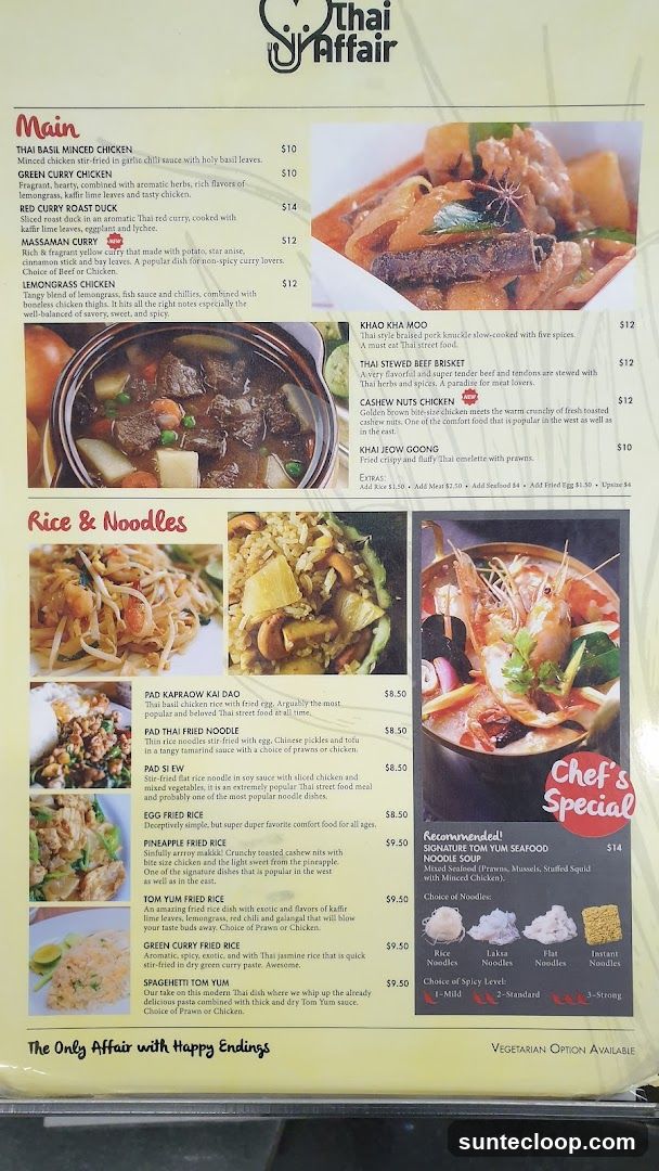 Thai Affair Menu