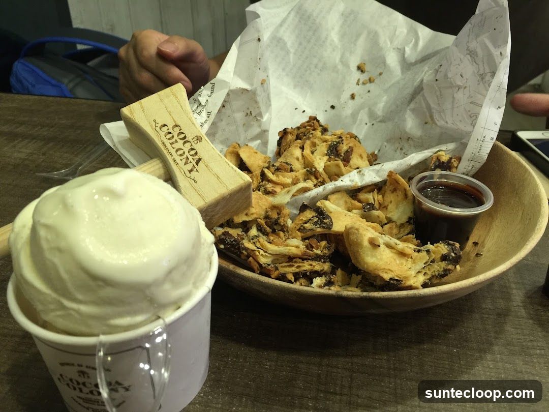 Dessert with Ice Cream and Sauce