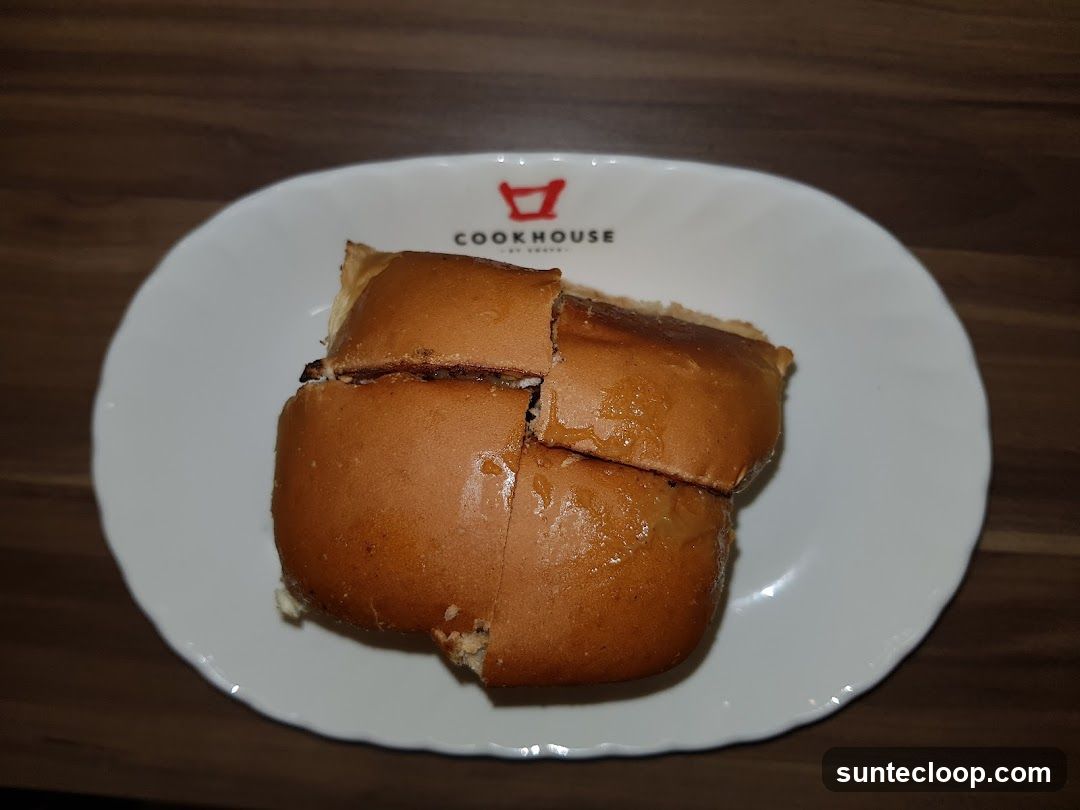 Bread with filling on a plate