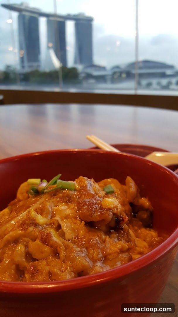 Oyakodon with Marina Bay Sands View