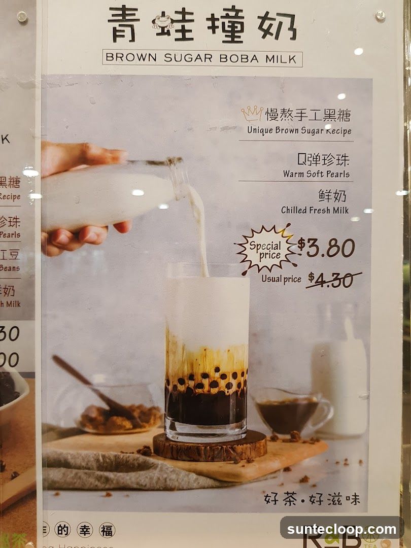 Brown Sugar Boba Milk Menu