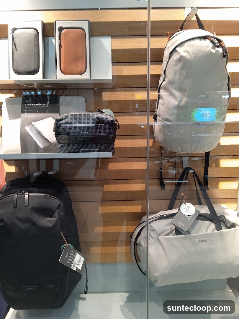 Bellroy Bags and Accessories Display