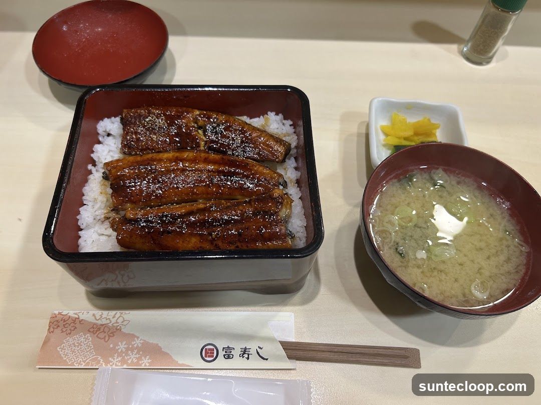 Unagi Donburi with Miso Soup