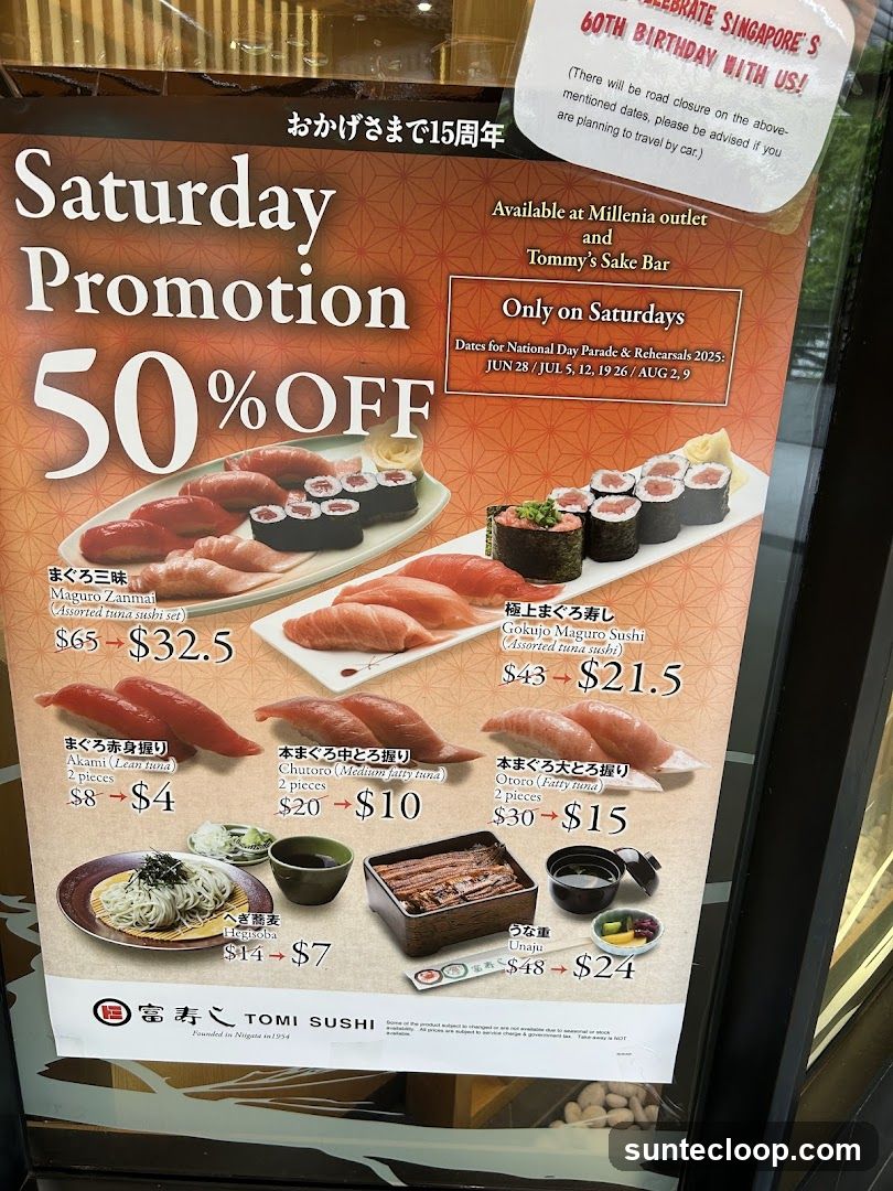 Saturday Promotion 50% Off Sushi