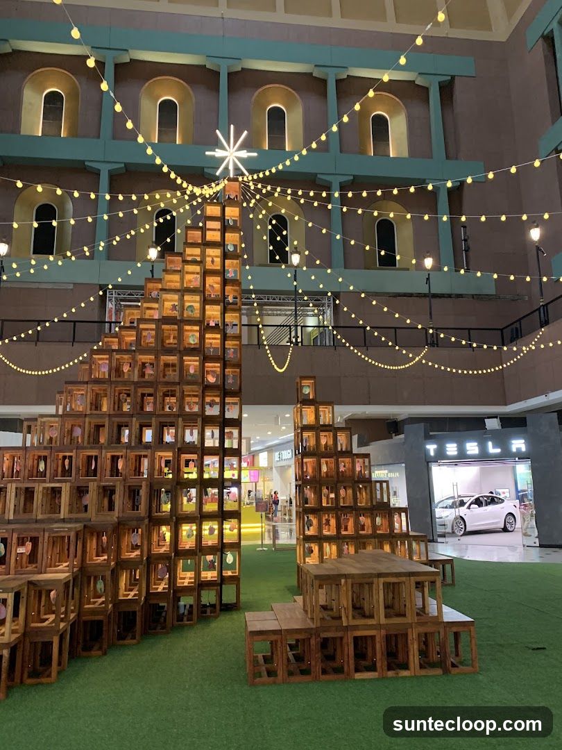 Christmas Tree Display with Tesla Storefront