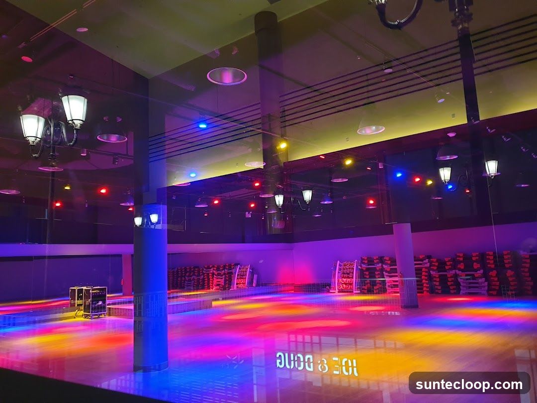 Dance Studio with Colorful Lighting