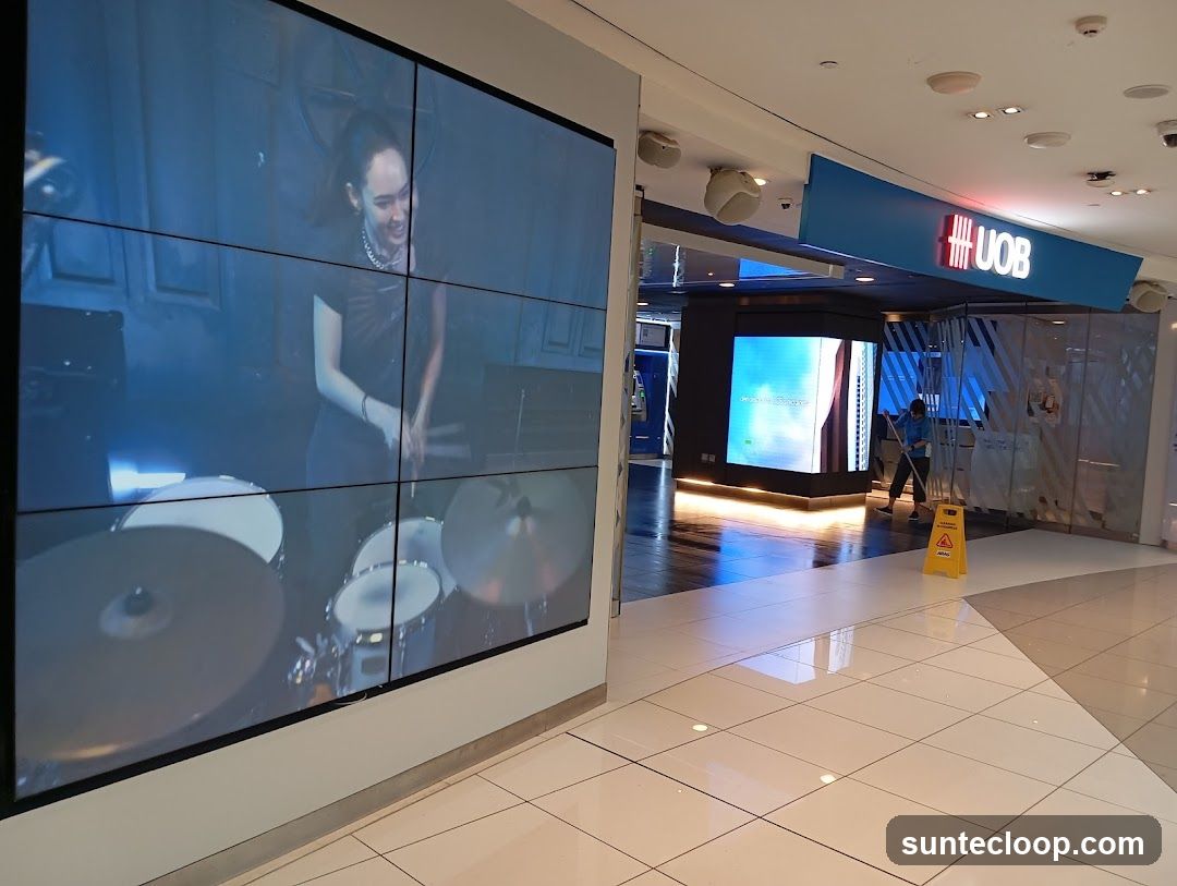 UOB Bank Interior with Digital Display