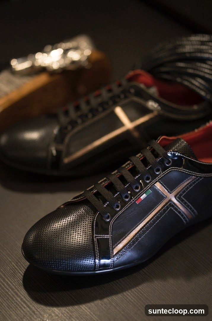 Black Leather Sneakers