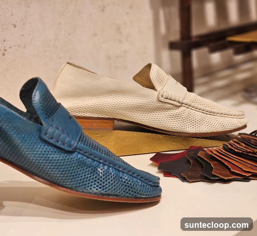 Perforated Leather Loafers and Swatches